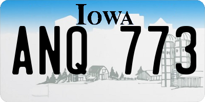 IA license plate ANQ773