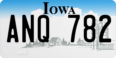 IA license plate ANQ782