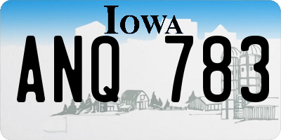 IA license plate ANQ783