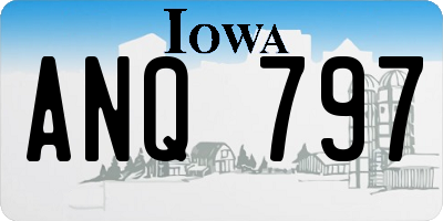 IA license plate ANQ797