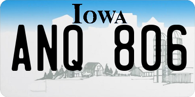 IA license plate ANQ806