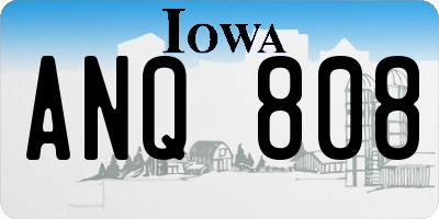 IA license plate ANQ808