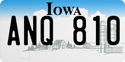 IA license plate ANQ810