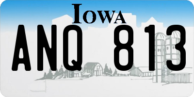 IA license plate ANQ813