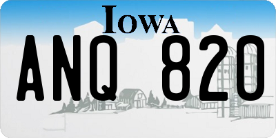 IA license plate ANQ820