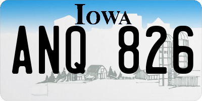 IA license plate ANQ826