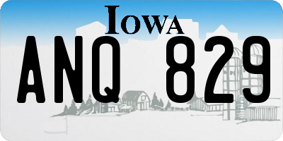 IA license plate ANQ829