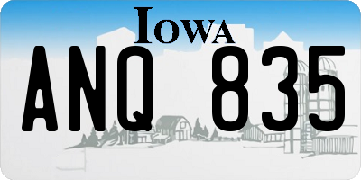 IA license plate ANQ835