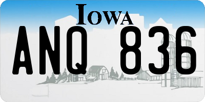 IA license plate ANQ836