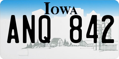 IA license plate ANQ842