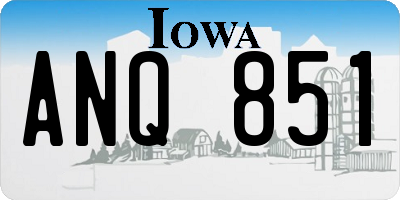 IA license plate ANQ851