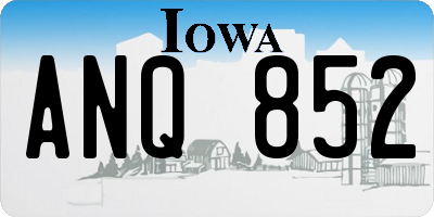 IA license plate ANQ852