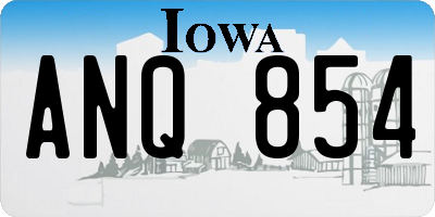 IA license plate ANQ854
