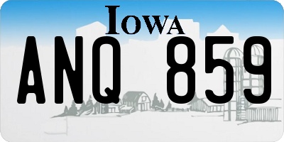 IA license plate ANQ859