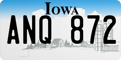 IA license plate ANQ872