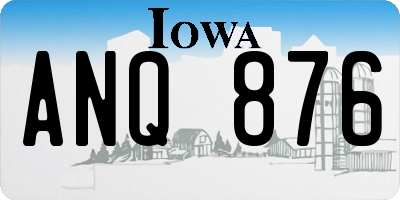 IA license plate ANQ876