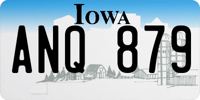 IA license plate ANQ879