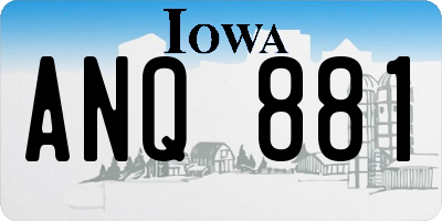 IA license plate ANQ881
