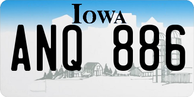 IA license plate ANQ886