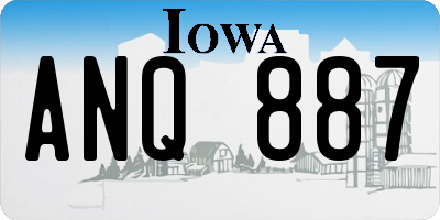 IA license plate ANQ887