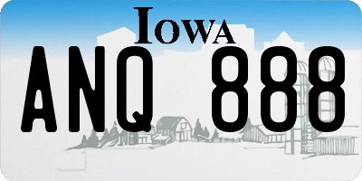 IA license plate ANQ888