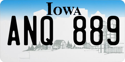IA license plate ANQ889