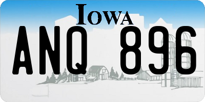 IA license plate ANQ896
