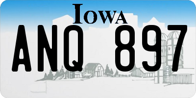IA license plate ANQ897