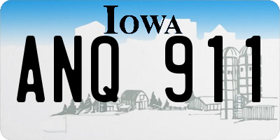 IA license plate ANQ911