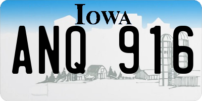 IA license plate ANQ916