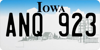 IA license plate ANQ923