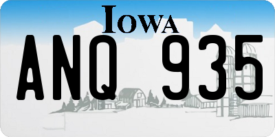 IA license plate ANQ935
