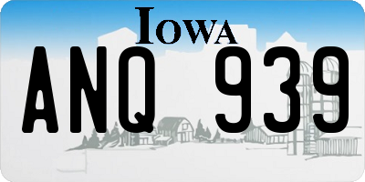 IA license plate ANQ939