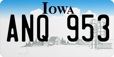 IA license plate ANQ953