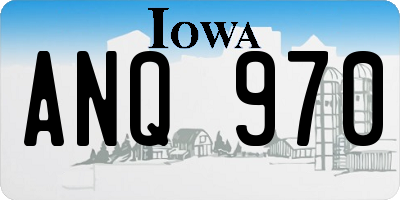 IA license plate ANQ970