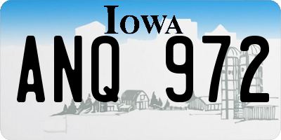 IA license plate ANQ972