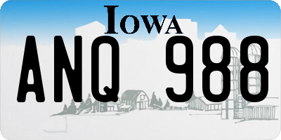 IA license plate ANQ988