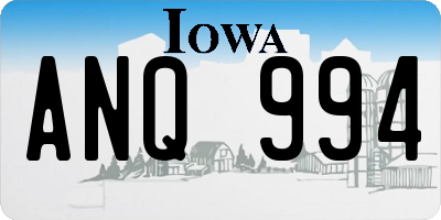 IA license plate ANQ994