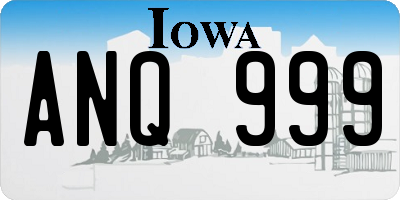 IA license plate ANQ999