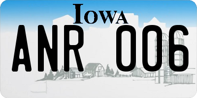 IA license plate ANR006
