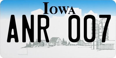 IA license plate ANR007