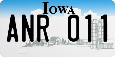 IA license plate ANR011