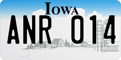 IA license plate ANR014