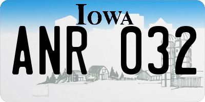 IA license plate ANR032