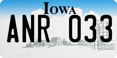 IA license plate ANR033