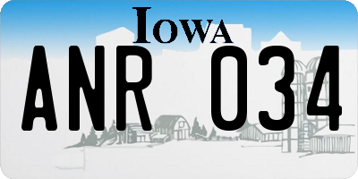 IA license plate ANR034