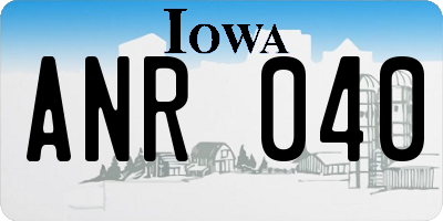 IA license plate ANR040
