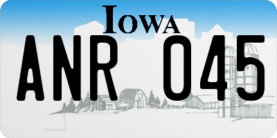 IA license plate ANR045