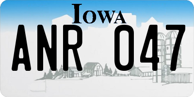 IA license plate ANR047