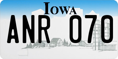 IA license plate ANR070